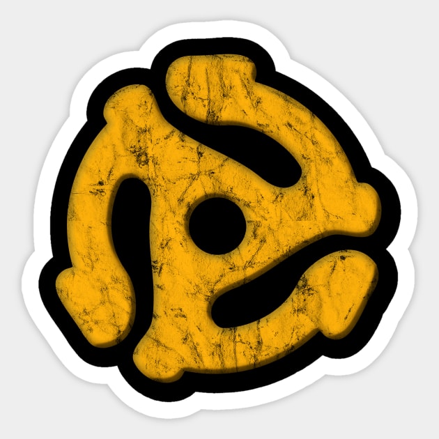 45 Record Adapter (Distressed) Sticker by Doc Multiverse Designs